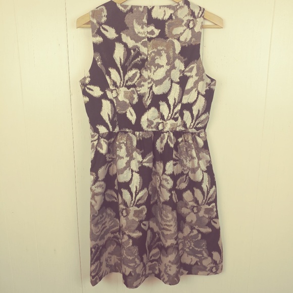 Anthropologie TABITHA Black Metallic Floral Dress - Picture 2 of 6